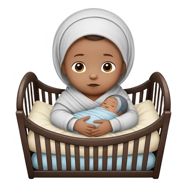 Dark baby in crib sticker