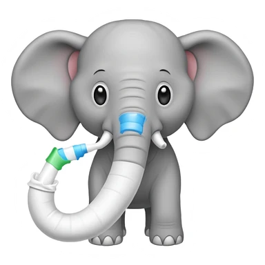 elephant with a tube of toothpaste sticker