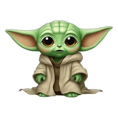 mad baby yoda sticker