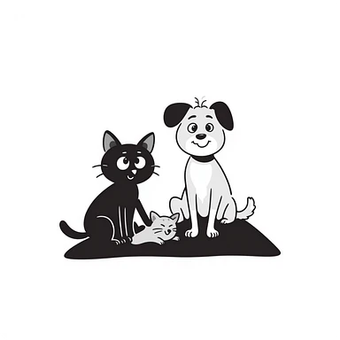 cat and dog together sticker