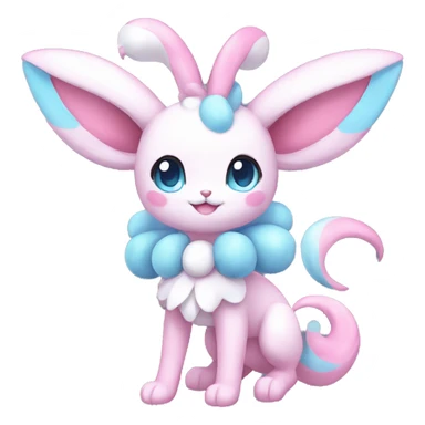 Kawaii Pastel Shiny Sylveon Full Body sticker
