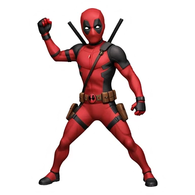deadpool con pose de pelea sticker