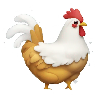 Christmas snowglobe with chicken sticker