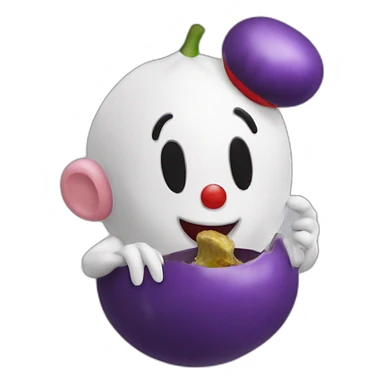 Mr Mime eating eggplant sticker