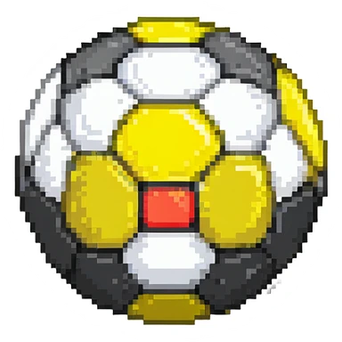 Ultra Ball from Pokemon, black and yellow top half, white bottom half sticker