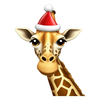 Giraffe wearing a Christmas hat  sticker