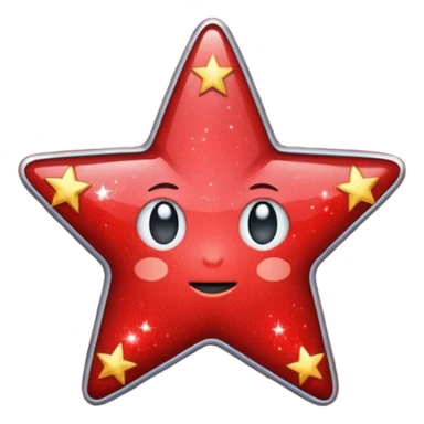 red star glitter space sticker