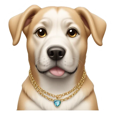 dog wearing necklace sticker