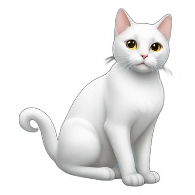 white cat on a roof sticker