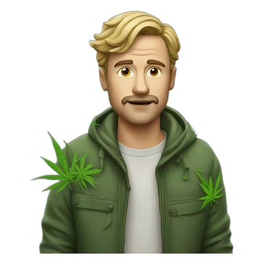 homme qui fume du cannabis amsterdam sticker
