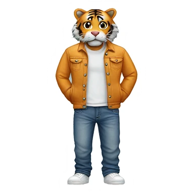 Tiger in a jeans sticker