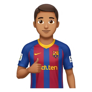 Lamine Yamal in Barcelona football kit, celebrating sticker