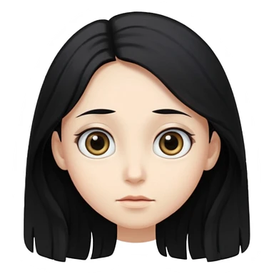 person with long black hair and big but turned to the side  sticker