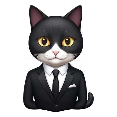 Cat in a black suit with the inscription PrimeCopy sticker