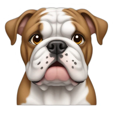 white and brown  english bulldog sticker