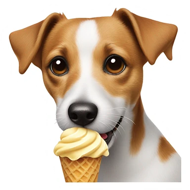 Jack russel terrior eating ice cream sticker