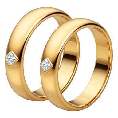 wedding rings, one ring for woman with diamond, second ring for man without diamond sticker