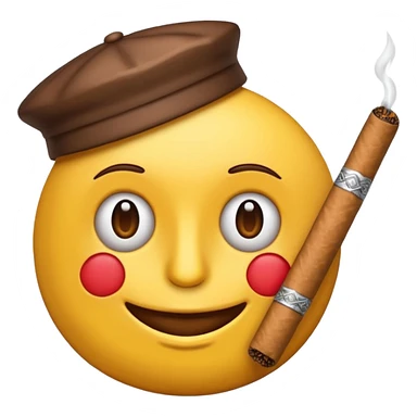 Pon este emoji  🫩 con un cigarro en la boca sticker
