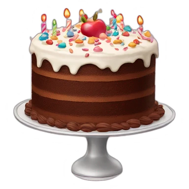 flying birthday cake sticker