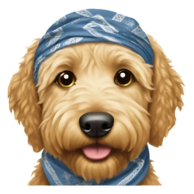 Golden doodle with bandana sticker