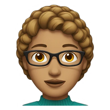 Woman with pullover sticker