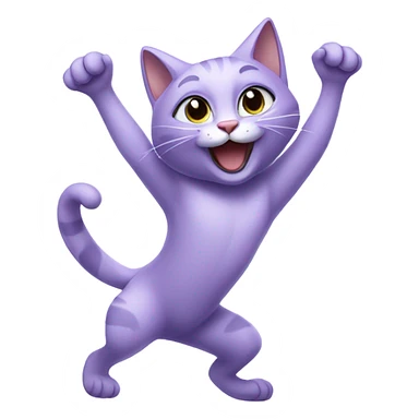 lavender cat dancing sticker