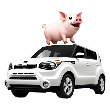 Pig running into 2024 white kia soul sticker