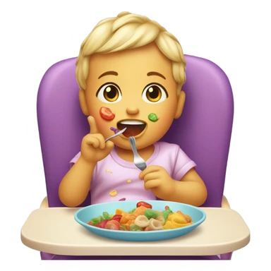 Baby eating  sticker