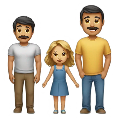 mama papa hijo hija rubios sticker