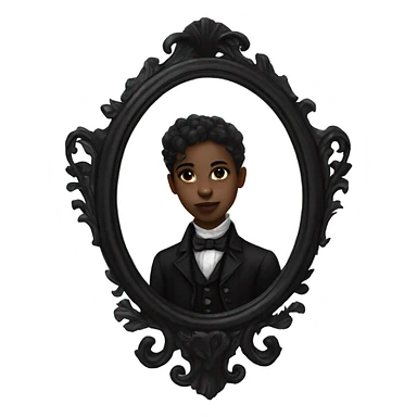 Victorian mirror black goth with glass sticker