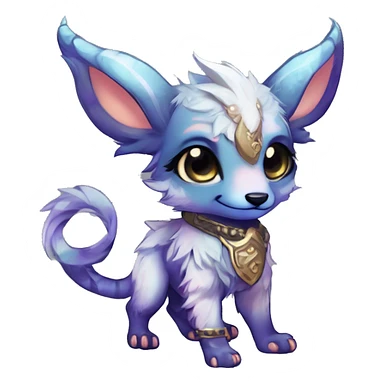Cool cute Kawaii edgy fantasy shiny chibi animal creature fursona Fionbri vernid by griffsnuff & LiLaiRa & Falvie full bodyal sticker