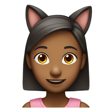 smiling girl with animal ears sticker