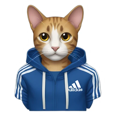 Cat in adidas track suits sticker