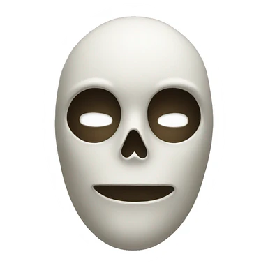 boring face with skull mask sticker