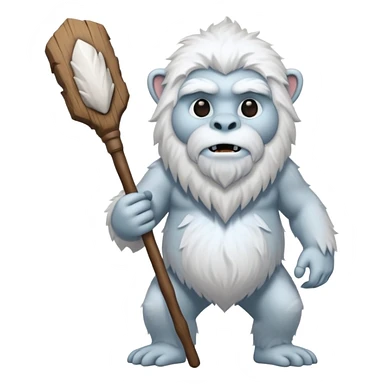 yeti, carrying a stick sticker