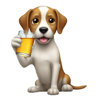 dog drinking a fish sticker