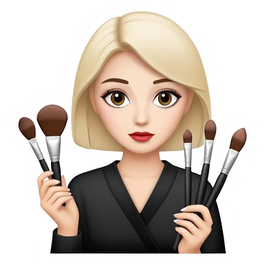 Holding make up brushes sticker