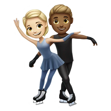 Figure skater girl with hockey player boy sticker