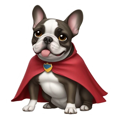 French bulldog wearing a cape sticker