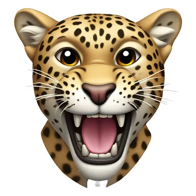 roaring leopard sticker