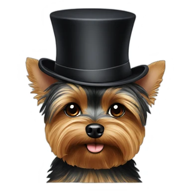 yorkie wearing a tophat sticker