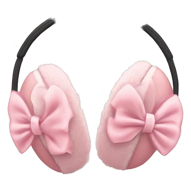 create a light pink pair of earmuffs with small bows on either side sticker
