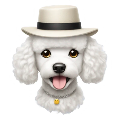 White Poodle in hat sticker