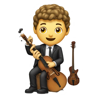 man holding music instrument x50 sticker