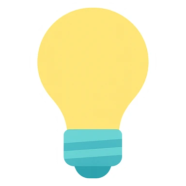 Light bulb icon,  flat emoji style, outline with blue and turquoise colors sticker