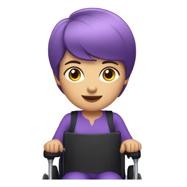 Purple short haired woman in power wheelchair  sticker