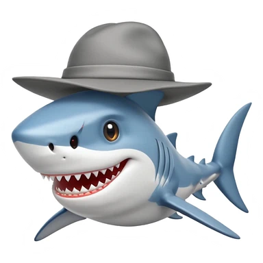 shark wearing a hat sticker