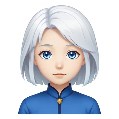 Anime girl with white hair and blue eyes  sticker