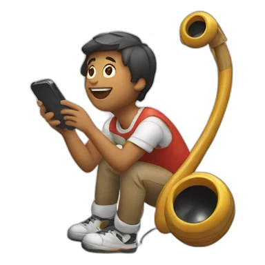 Playing on phone  sticker