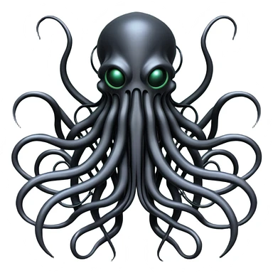 network of dark black wires and tubes forming a surreal Cthulhu creature, Giger-inspired sticker